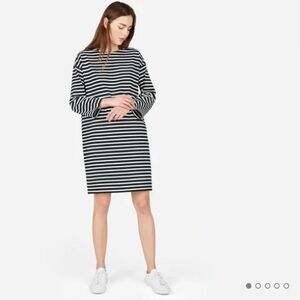 New NWOT Everlane Breton Preppy Casual Stripe Zip Accent Cotton Dress